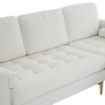 thumbnail image 7 of 85" Sectional Sofa Couch with Reversible Chaise, L-Shape Couch with Bolster Pillows and Metal Legs, Boucle Yarn Fabric Convertible Sofa for Living Room Apartment Small Space, Beige, 7 of 7