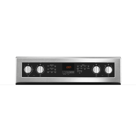 Maytag - 6.7 Cu. Ft. Self-Cleaning Freestanding Fingerprint Resistant Double Oven Electric Convection Range - Stainless steel