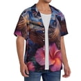 thumbnail image 2 of Sikiie Realistic Flower Turtle Men's Wrinkle Free Untucked Cuban Shirt Business Casual Button Down Shirts Short Sleeve ShirtSmall, 2 of 5