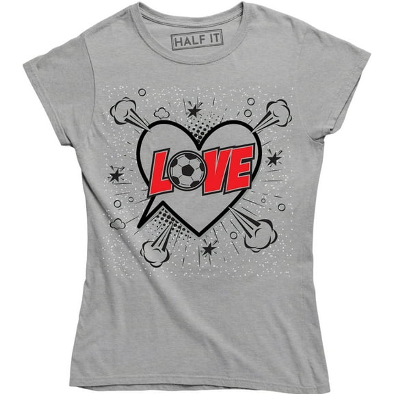 Love with Heart And Football Symbol - Cute Soccerball Women's T-Shirt