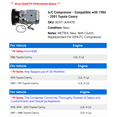 thumbnail image 2 of A/C Compressor - Compatible with 1986 - 2001 Toyota Camry 1987 1988 1989 1990 1991 1992 1993 1994 1995 1996 1997 1998 1999 2000, 2 of 2