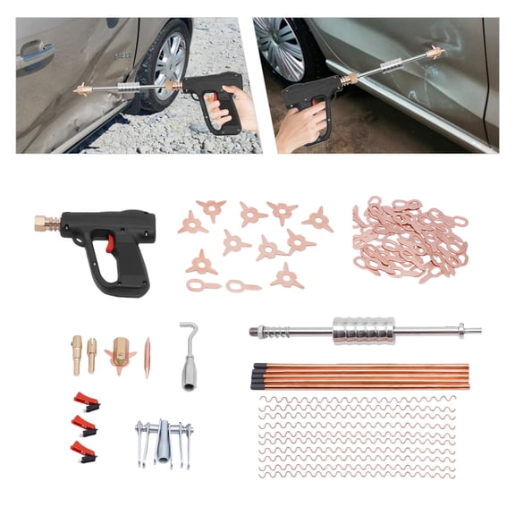 86PCS Dent Puller Welder Kit, Car Body Spot Repair Device Stud Welding Hammer Gun Mini Welding Machine Tool for Dent Repair of Car, Car Dent Repair and Metal Surface Dent Removal
