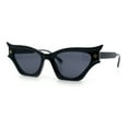thumbnail image 4 of Vintage Golden Era Narrow Cat Eye Luxury Chic Plastic Sunglasses All Black, 4 of 8