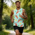 thumbnail image 5 of GrmtClth Mens Tropical Summer Tank Tropical Lobster Lemon Palm Citrus Sleeveless Lightweight Breathable Cruise Vacation Outerwear Accented With Subtle Ocean Graphic Motifs Black S, 5 of 6