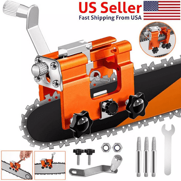 1 Pack Chainsaw Sharpener,Portable Hand-Crank Chainsaw Sharpening Jig Kit,Fast Chain Saw Shaperener Accessories Tool For DIY Lumberjack (Yellow)