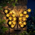 thumbnail image 6 of Solar LED Butterfly Metal Wall Art Decor, Outdoor Garden Fence Hanging Light with Flower-Shaped LEDs, Waterproof Solar Powered Wall Sculpture for Patio Yard, Gift for Mom Grandma Gardening Lovers, 6 of 6