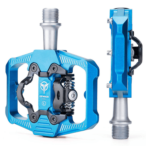 Bike Pedals Dual Sided Pedals Plat & SPD Clipless Pedal 3 Sealed Bearings, 9/16” Bicycle Platform