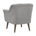 thumbnail image 3 of Shelby Steel Gray Woven Fabric Oversized Armchair with Walnut Finish Wooden Legs, 3 of 4