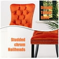 thumbnail image 5 of JESTOP Velvet Dining Chairs Set of 8, Tall Back Side Chair, Modern Upholstered High-end Tufted Side Chair with Button Back Ring, Solid Wood Legs (Orange), 5 of 7