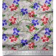 thumbnail image 1 of Soimoi Tissu de Canard de Coton Feuilles & Azalée Imprimé Floral 1 Yard 56 Inch Wide, 1 of 3