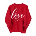 thumbnail image 2 of Gpaecead Women's Valentine's Day Sweatshirts - Round Neck Long Sleeve Shirts with Heart & Love Designs Sweatshirt XL Red, 2 of 4