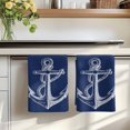 thumbnail image 7 of Nautical Anchor Kitchen Towels Set of 1, Navy Blue Coastal Marine Minimalist Rope Absorbent Dish Towels for Kitchen, Microfiber Hand Towel, Quick Drying Tea Towel for Cleaning Decorative Dishcloths, 7 of 7