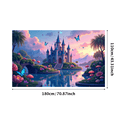 thumbnail image 3 of Enchanted Castle Backdrop Birthday Party Fairytale Banner Magical Evening Decorations Landscape Background Kids Event Celebration Photography Prop, 3 of 4