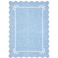 thumbnail image 2 of Nanan 8'x10' Scalloped Bow Border Area Rug, Modern Solid Washable Rug with Non Slip TPR Backing, Stain Resistant Low Pile Indoor Carpet Mat for Bedroom Hallway Nursery Decor, Blue, 2 of 7