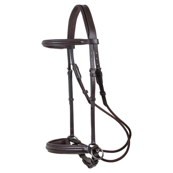 Schneiders Pinnacle Leather & Rope Horse Bitless Bridle | Havana | Full Size