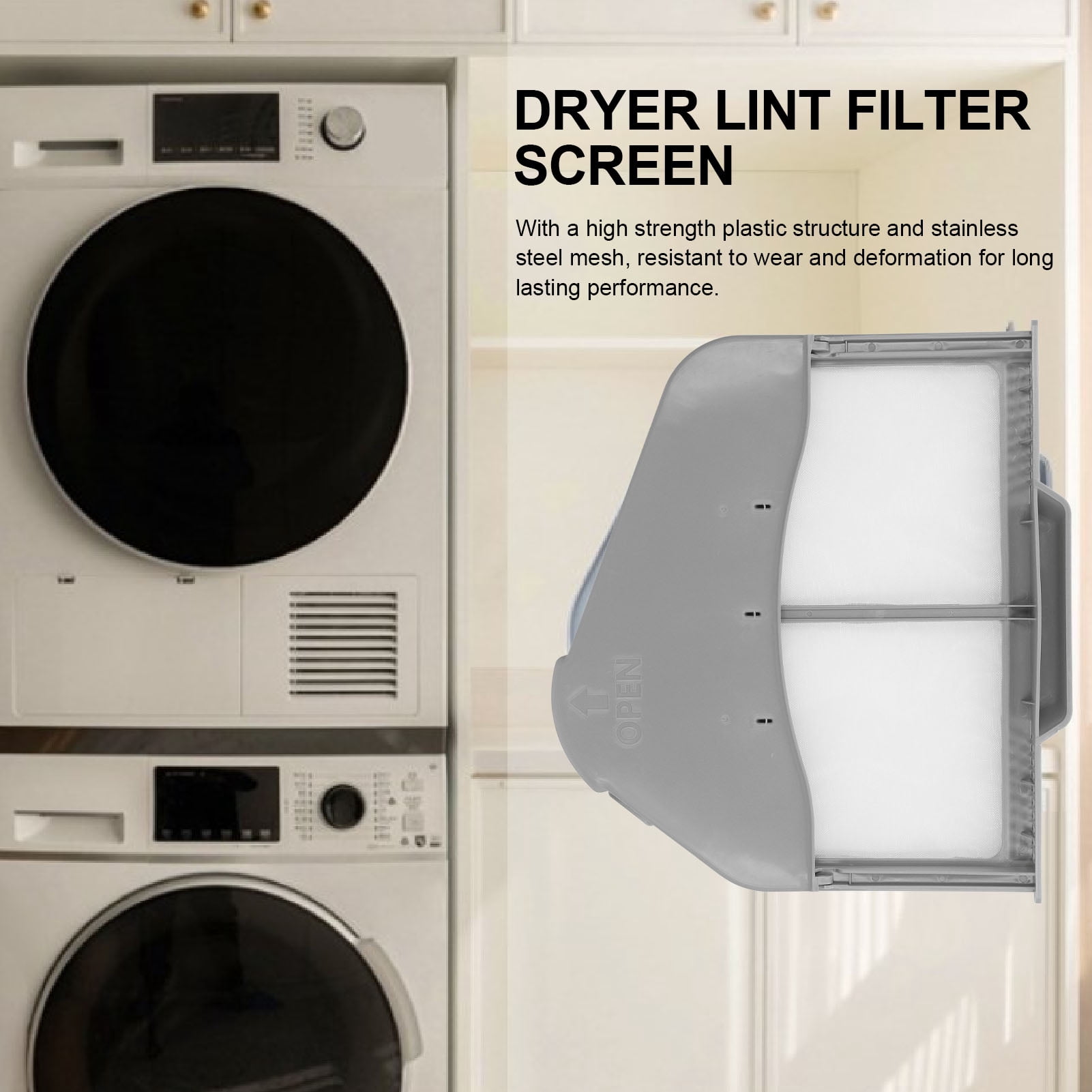 Dryer Lint Filter Screen Replacement for DC97-16742A DC61-03048A, Compatible with Major Dryer , High-Strength Mesh Lint Trap with Stainless Steel Screen