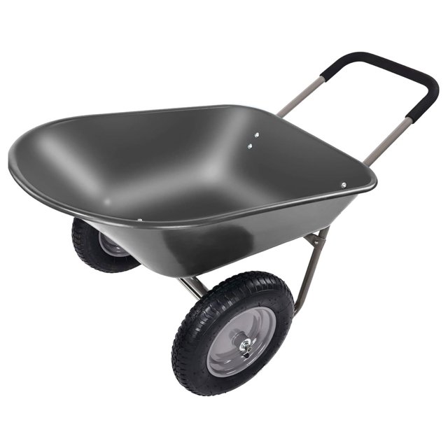 Elevon Brouette Utilitaire de Jardinage à 2 Roues, Chariot de Jardin avec Support, Noir