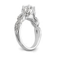 thumbnail image 6 of Solid 14K White Gold Diamond Side-Stones with CZ Cubic Zirconia Center Stone Engagement Ring Size 9, 6 of 8