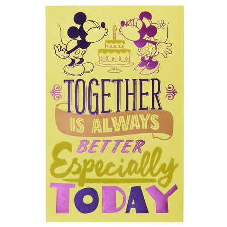Mickey Mouse Greeting Cards - American Greetings Romantic Mickey Mouse Birthday Card with Foil