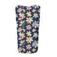 thumbnail image 4 of WEIWEN Summer Tank Tops for Women Pleated Floral Printed Square Neck Sleeveless Shirts Casual Loose Fit Trendy Camisole Vest Dark Purple, S, 4 of 5