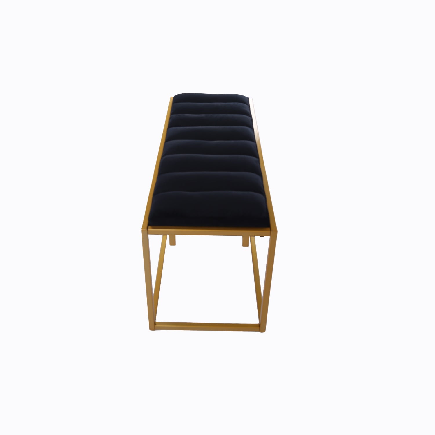 Kadyn Rectangular Velvet Ottoman, Modern Velvet Bench Ottoman with Metal Base, Upholstered Metal Tufted Footstool Bench for Bedroom, Black Kadyn Rectangular Velvet Ottoman, Modern Velvet Bench Ottoman with Metal Base, Upholstered Metal Tufted Footstool Bench for Bedroom, Black