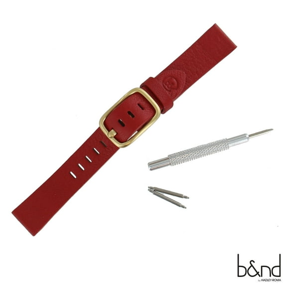 B&ND BND200 Mode 20mm Red Genuine Leather Android Wear Watch Strap