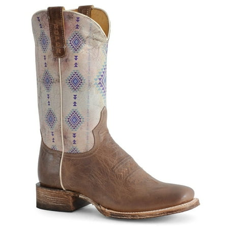 

Roper Womens Az Aztec Square Toe Boots Low Heel 1-2