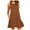 #2-Coffee, variant on Womens Plus Size,Fashion Women O-Neck Casual Solid Pockets Sleeveless Above Knee Dress