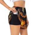 thumbnail image 1 of Balery Halloween Decoration Pantalones cortos deportivos para mujer con forro y dos bolsillos, elásticos, para entrenamiento, gimnasio, yoga-XX-Large, 1 of 7