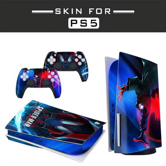 Adhesive Skin - Compatible for PS5 - Cover to customize the Console - Removable Vinyl Film - Matte Satin HD Quality (Disk, Spiderman Miles Morales02)