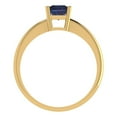 thumbnail image 4 of 1 ct Radiant Cut Simulated Blue Sapphire Solitaire Engagement Ring for Women in 18K Yellow Gold, 4 of 5