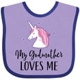 thumbnail image 3 of Inktastic My Godmother Loves Me Unicorn Girls Baby Bib, 3 of 4
