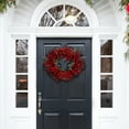 thumbnail image 2 of SAFAVIEH Faux 30 Inch Red Berry & Pine Led Wreath, Deep Red/Green, 2 of 7