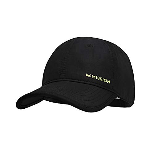 MISSION Cooling Performance Hat- Unisex Baseball Cap, Cools When Wet (Black)