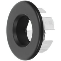 COMPUKAS Tub Drain Overflow Cover Round ABS Black 1Pcs