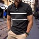 thumbnail image 2 of Camisas de Manga Larga para los Hombres Pullover Impresión Botón Turndown Cuello Blusa, Estilo de Manga Corta Casual, 2 of 9