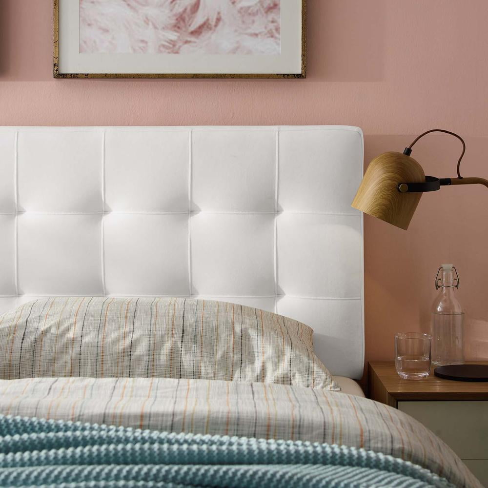 Modway Lily Biscuit Tufted Full Performance Velvet Headboard in White
