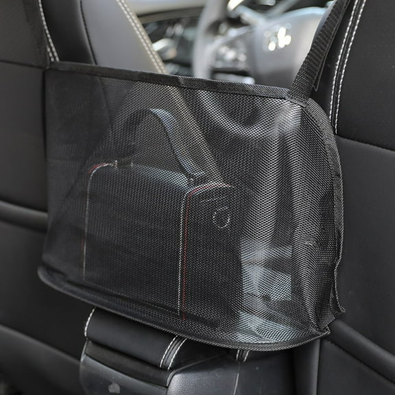 Motor Genic Car Net Pocket Handbag Holder Purse Organizer Seat Side Storage Mesh Bag Blk/Red