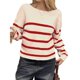 thumbnail image 1 of Suéter Corto de Cuello Redondo para Mujer, Larga, Tejido Grueso, Estilo Jersey, Ideal para Otoño Albaricoque Rojo L, 1 of 7