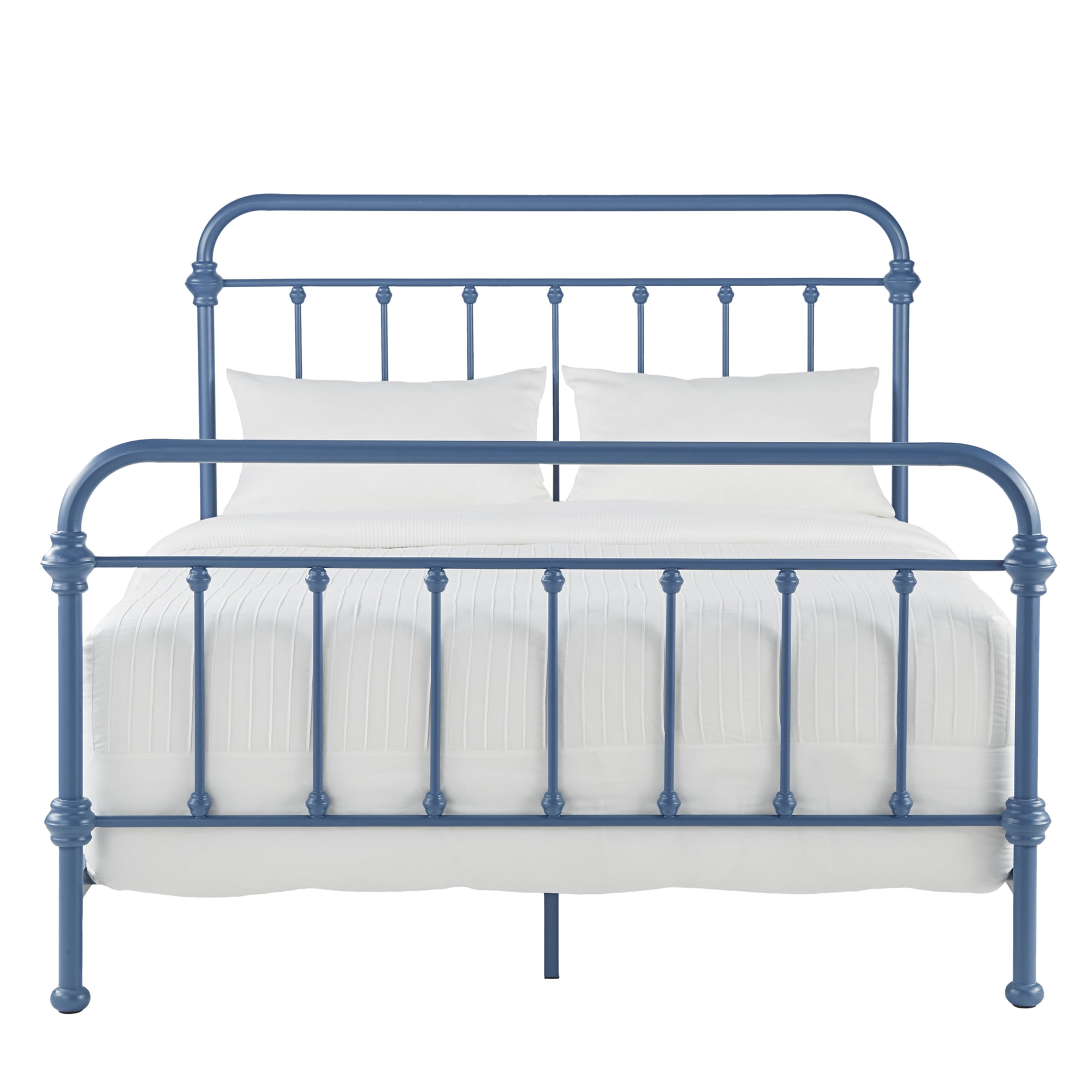 Weston Home Nottingham Metal Queen Bed, Blue Steel
