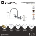 thumbnail image 4 of Kingston KB721AL Vintage Two-Handle 4-Hole 8" Centerset Kitchen Faucet with Side Sprayer in Polished Chrome, 4 of 4
