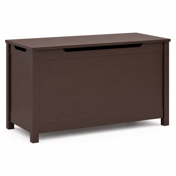 Kids Wooden Toy Box Storage Chest with Safety Hinged Lid, Large Toy Organizer Cabinet for Bedroom, Playroom, Nursery, Children's Storage Bench Furniture, Coffee
