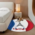 thumbnail image 3 of Happy Bastille Day Round Living Room Rugs 4 ft, Eiffel Tower Flag French National Day Washable Area Rug with Non-Slip Sturdy Edge Binding Round Carpet for Entryway Kitchen Bedroom Bathroom, 3 of 9
