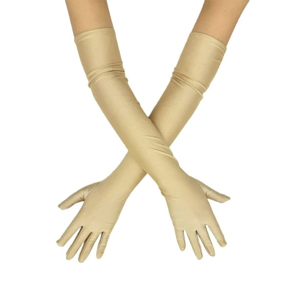 RUISINERY 1920s Costume Props Gloves Evening Galas Gloves with Long Length Wedding Bride Gloves Formal Occasion Ceremonial Gloves