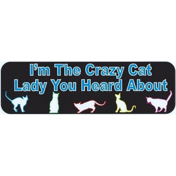 StickerTalk Im the Crazy Cat Lady Vinyl Sticker, 10 inches x 3 inches