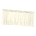 thumbnail image 4 of Embroidered Voile Cafe Valance Tiers for Home Kitchen Window Decor - Creamy 130x41cm, 4 of 8