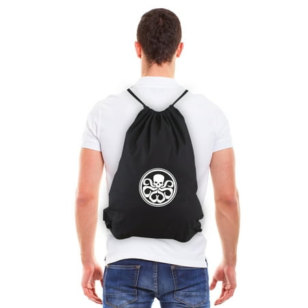Hydra Logo Eco-friendly Reusable Canvas Draw String Bag, Black &