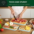 thumbnail image 3 of Bamboo Cutting Board with Juice Groove (3-Piece Set) - Best Kitchen Chopping Board for Meat (Butcher Block) Cheese and Vegetables (Blue), 3 of 7