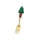 thumbnail image 5 of Juego de cuchara y tenedor para postres navideños - Vajilla de acero inoxidable con diseño de muñeca mona, decoración festiva de Papá Noel y árbol de Navidad, regalo navideño de 17,5 cm, 5 of 6