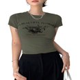 thumbnail image 4 of Hauts Courts Graphiques Esthétiques Vintage pour Adolescentes et Filles Y2k, T-Shirts Féeriques Grunge, Vêtements Gris P, 4 of 6